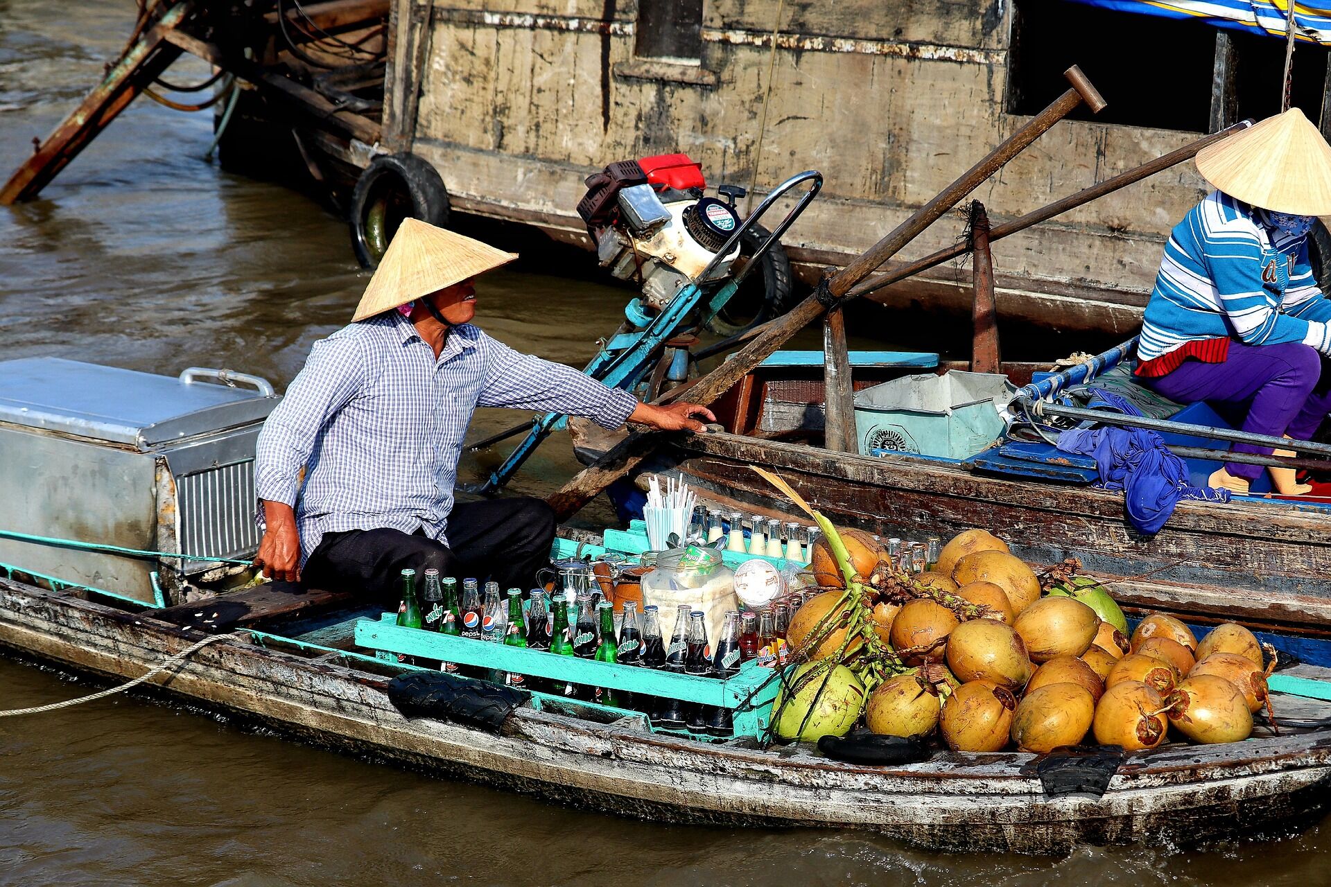 Can Tho Coconut selling Boat Market